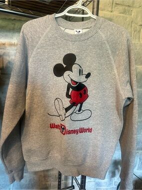 Disney Grey Crewneck Sweatshirt with Mickey Graphic